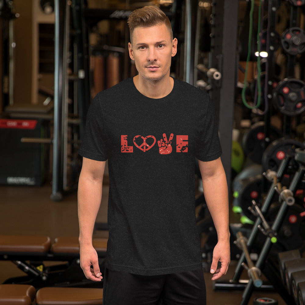 It is written LOVE T-Shirt