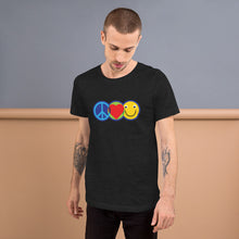 Load image into Gallery viewer, Peace, Love, &amp; Happiness T-Shirt
