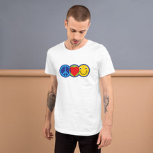 Load image into Gallery viewer, Peace, Love, &amp; Happiness T-Shirt
